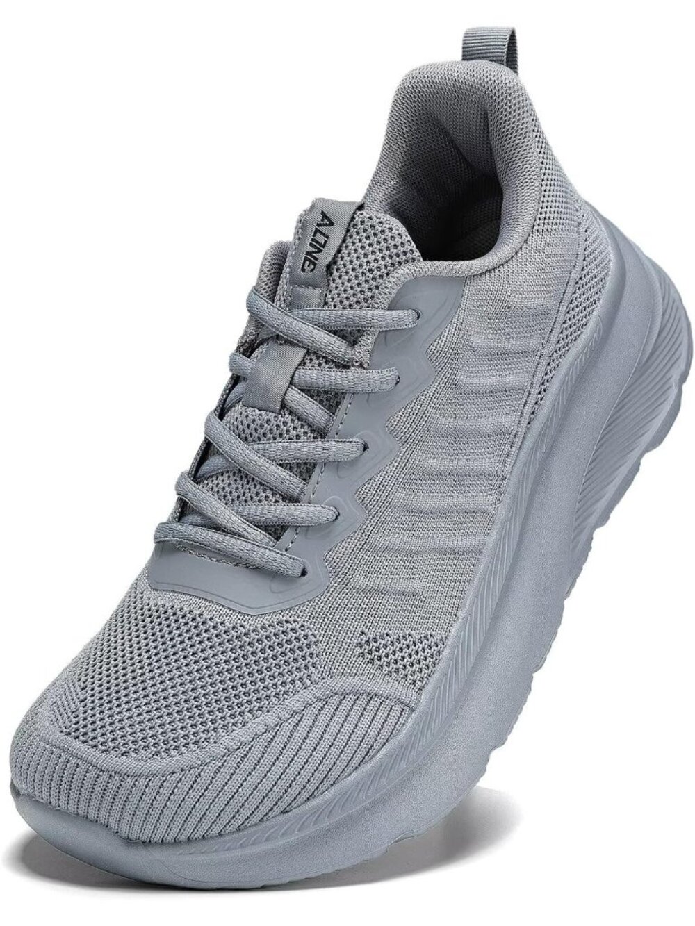 Men's Grey Wide Walking Shoes Soft Sole Non Slip Running Comfortable Tennis